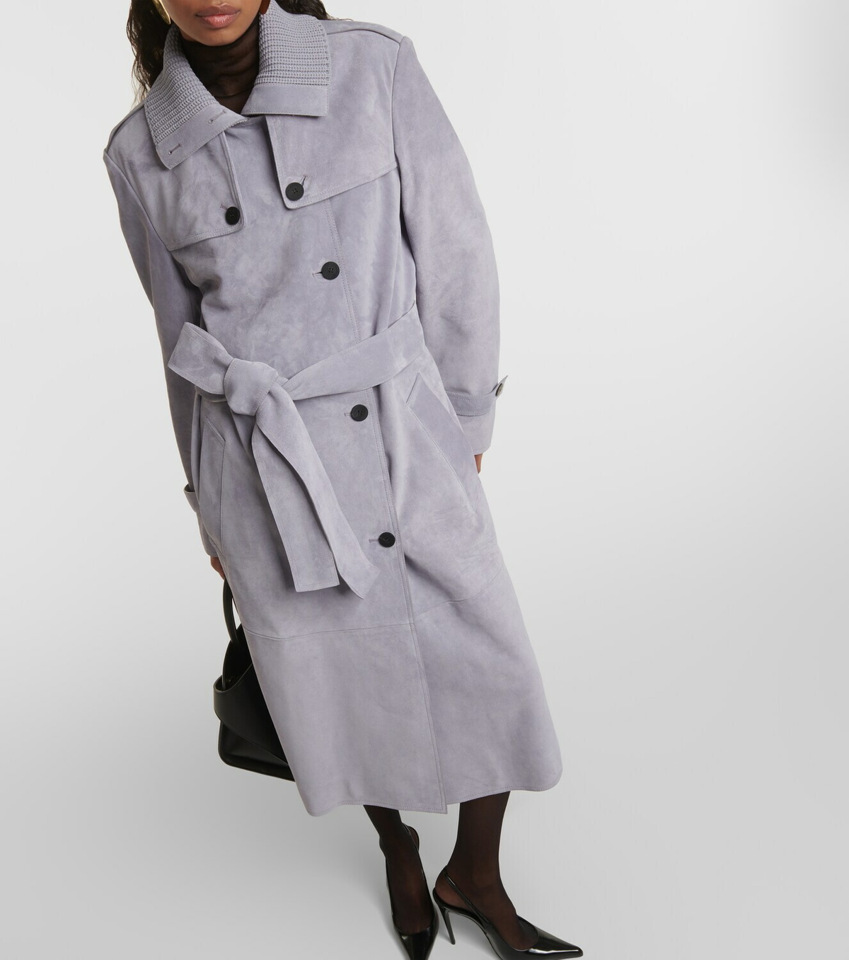 コート Ferragamo Coats Grey Ferragamo Suede trench coat Salvatore Ferragamo