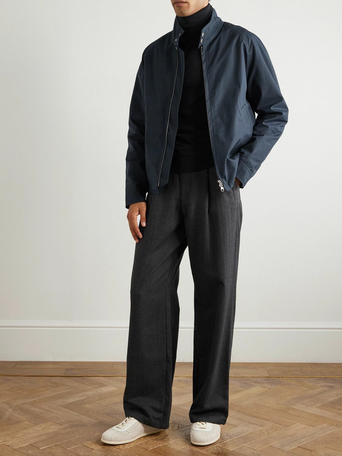 Private White V.C. - Cotton-Ventile Harrington Jacket - Blue