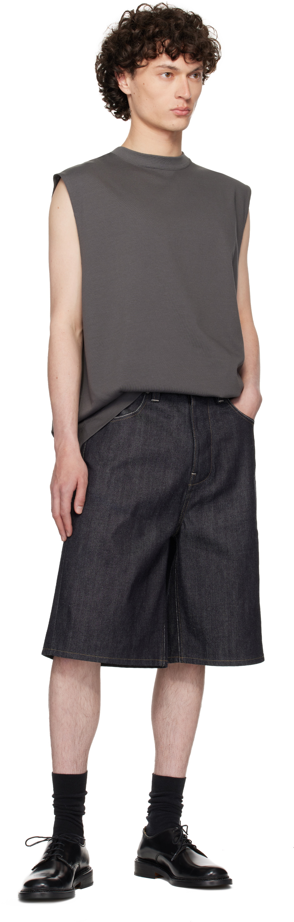 N.Hoolywood Gray Loose-Fit Tank Top