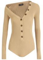 A.W.A.K.E Mode Ribbed Knitted Bodysuit Ecru