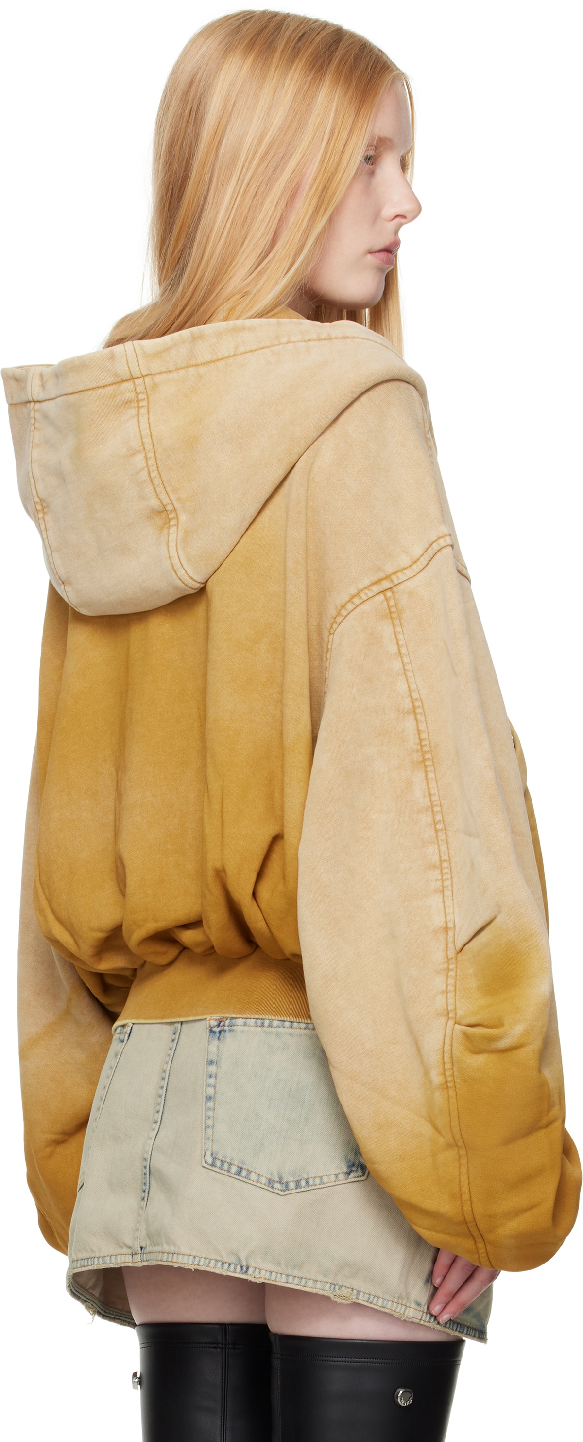 The Attico Yellow Faded Hoodie The Attico The Attico Yellow Faded Hoodie The Attico