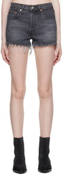 Levi's Black 501 High Rise Denim Shorts