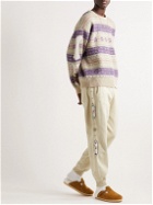KAPITAL - Tapered Embellished Cotton-Jersey Sweatpants - Neutrals