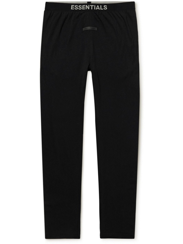 Photo: Fear of God Essentials - Slim-Fit Tapered Cotton-Blend Jersey Sweatpants - Black