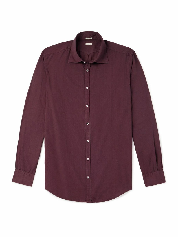 Photo: Massimo Alba - Striped Cotton Shirt - Burgundy