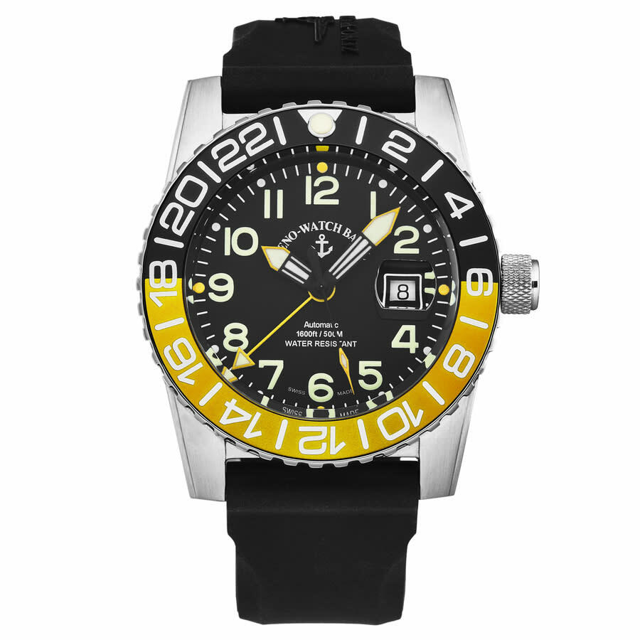 Zeno Airplane Diver World Time Automatic Black Dial Mens Watch