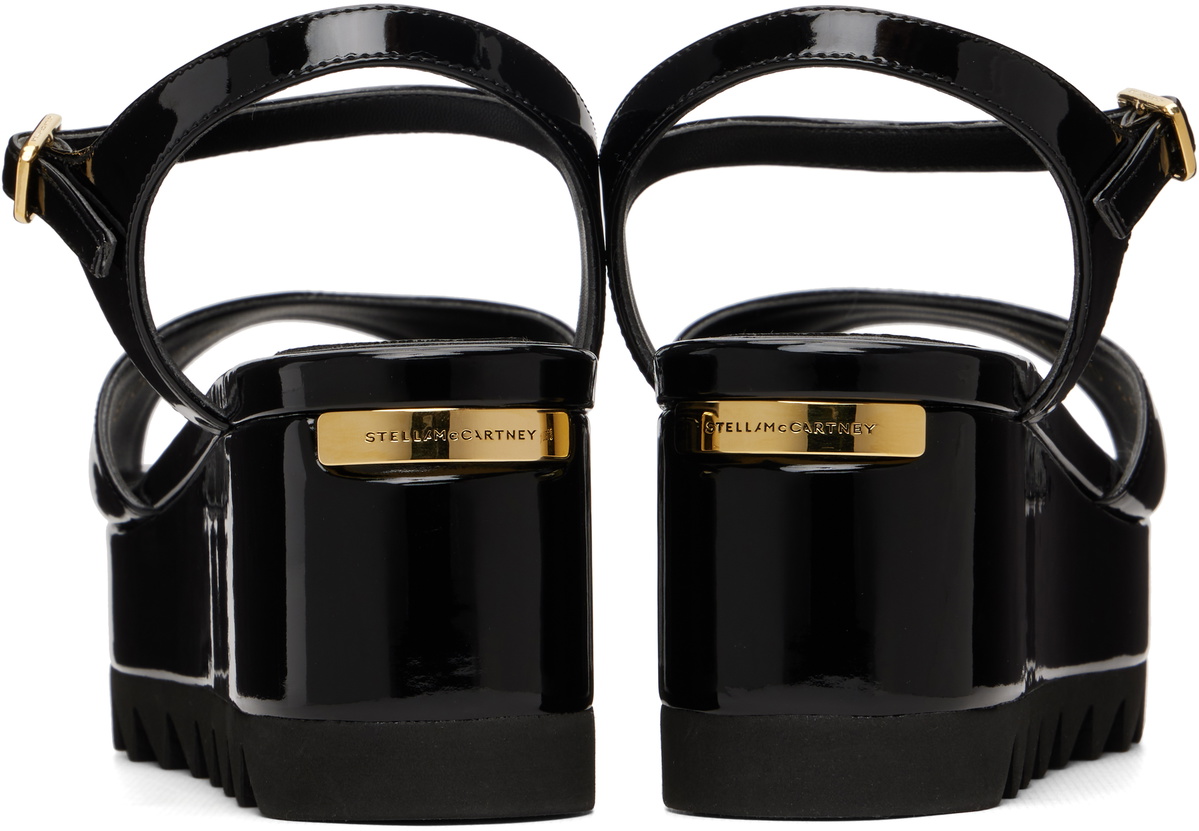 Stella McCartney Black Elyse Patent Platform Sandals
