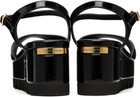 Stella McCartney Black Elyse Patent Platform Sandals