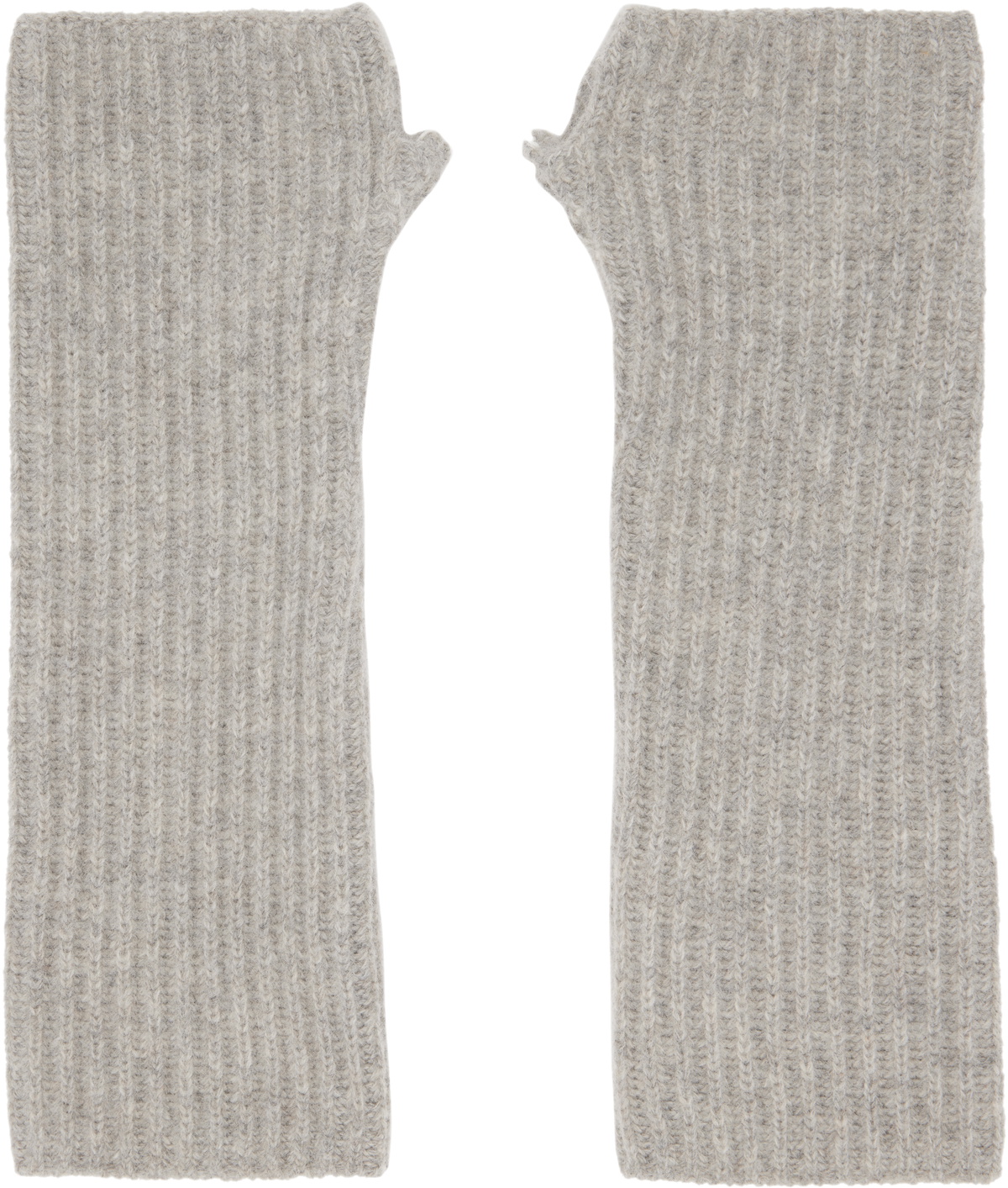 MM6 Maison Margiela Gray Fisherman Knit Arm Warmers