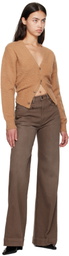 R13 Tan Split Hem Cardigan