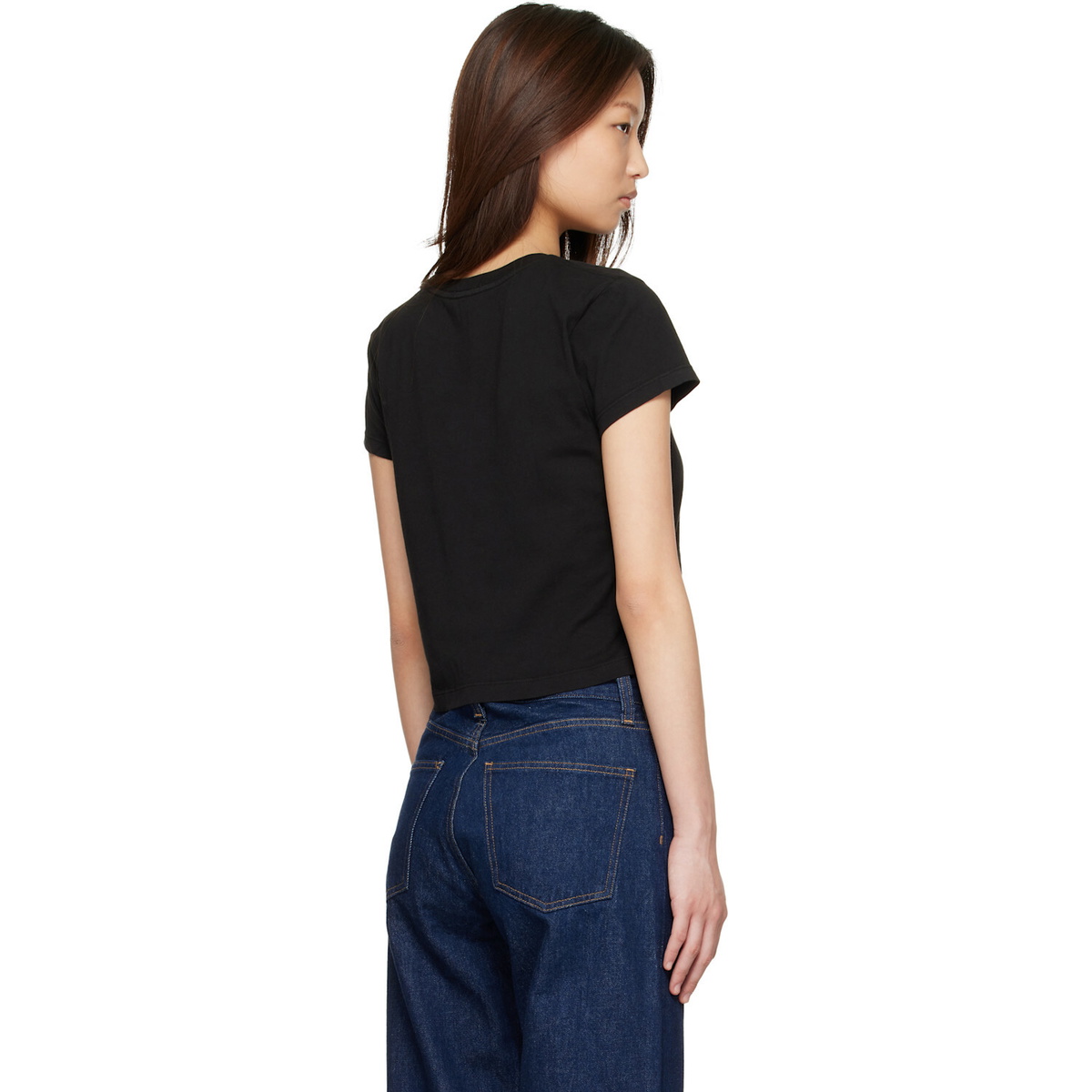 AGOLDE Black Adine Shrunken T-shirt