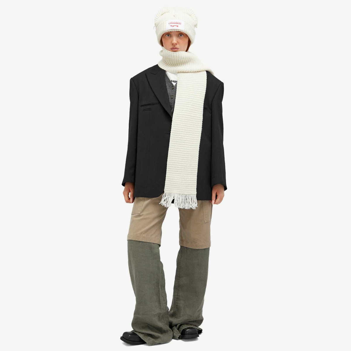 Charles Jeffrey Women's Chunky Ears Beanie Scarf in Ecru 