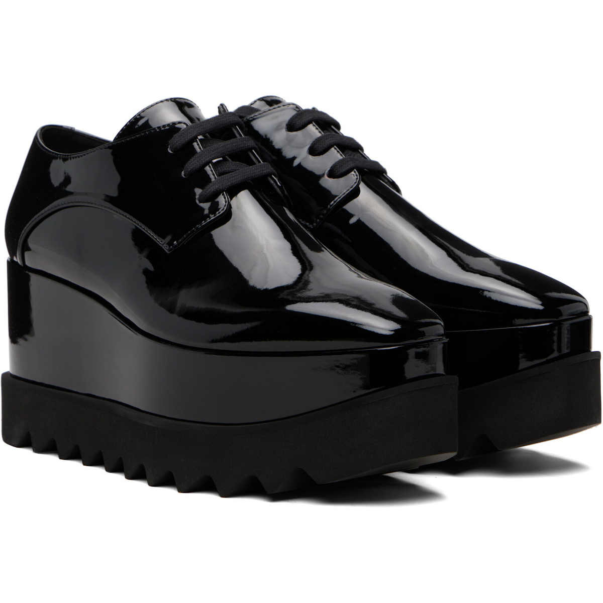 Stella McCartney Black Limited Edition Elyse Monochrome Platform Derbys