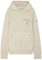 Moncler Logo Hooded Cotton Sweatshirt Beige