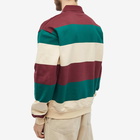 Drole de Monsieur Men's Drôle de Monsieur Stripe Logo Rugby Shirt in Bordeaux