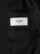 CELINE - Pinstriped Wool and Silk-Blend Gabardine Blazer - Gray