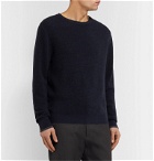 Bellerose - Contrast-Tipped Waffle-Knit Wool Sweater - Blue