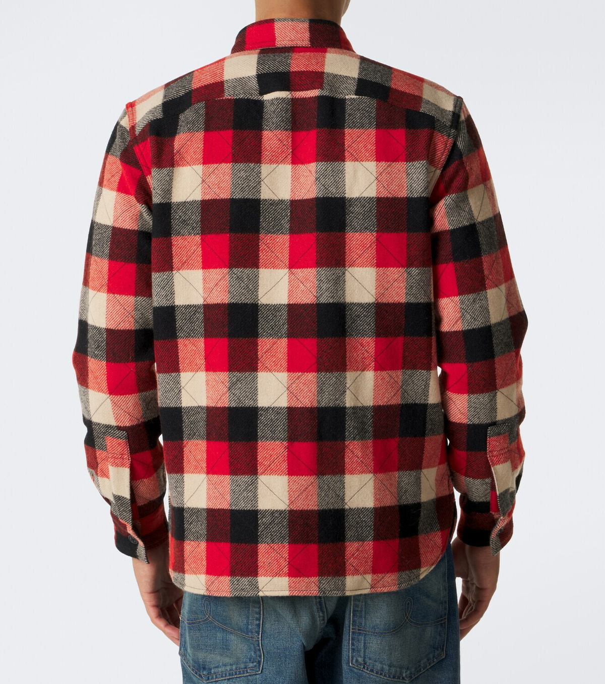 RRL Padded plaid wool twill overshirt