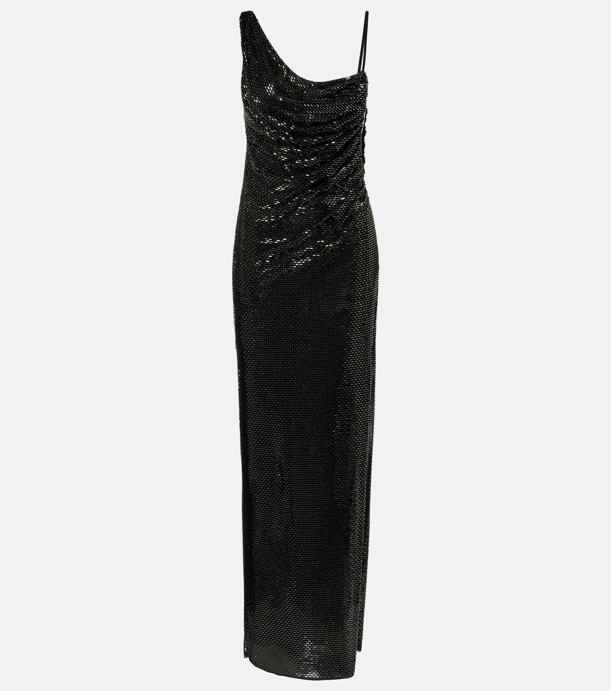 Self-Portrait Draped rhinestone-embellished maxi dress