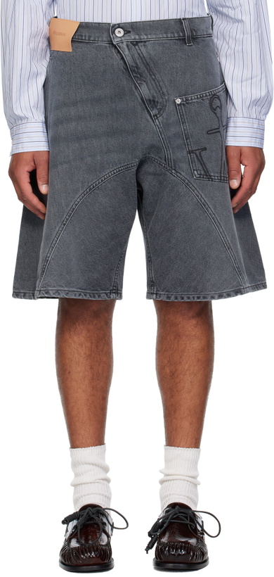 Photo: JW Anderson Gray Twisted Workwear Denim Shorts