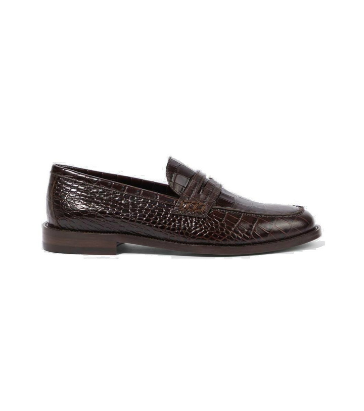 Photo: Manolo Blahnik Perry croc-effect leather penny loafers