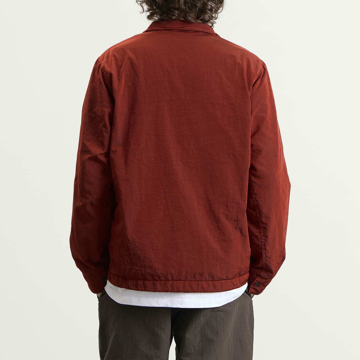 Ranra Men's Epitome Canvas Nylon Padded Overshirt in Cherry Mahogany