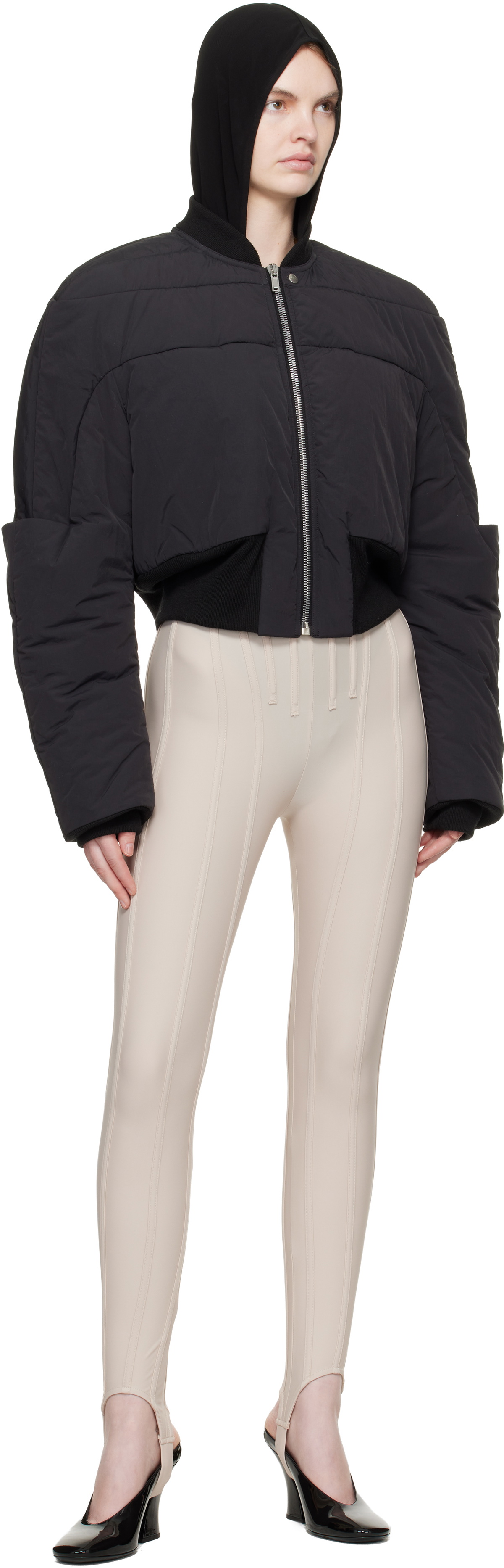 Mugler Beige Corseted Leggings