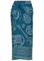 Alemais Lucky Printed Cotton Pareo - Blue - One Size
