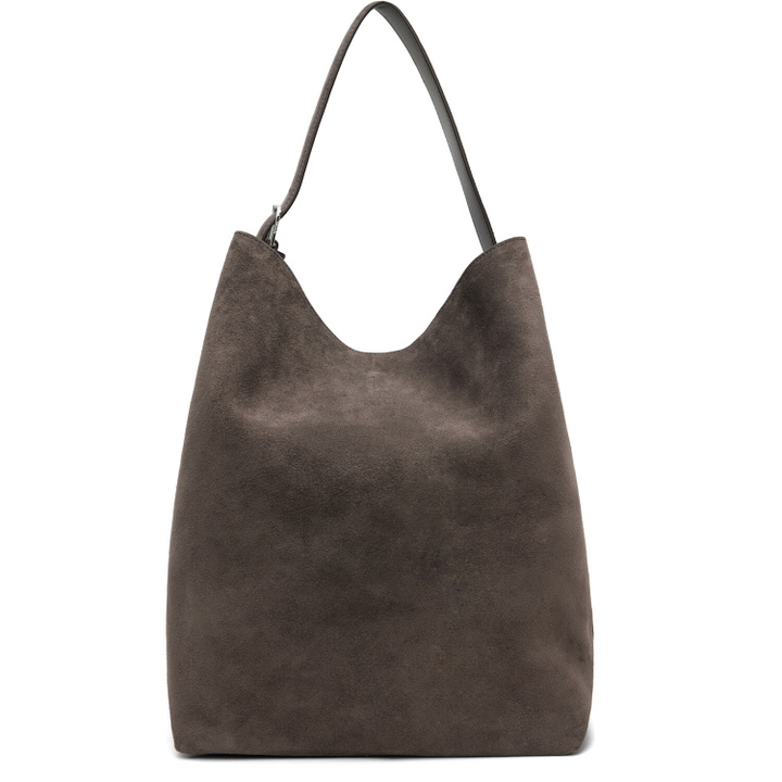 Photo: TOTEME Gray Belted Suede Tote