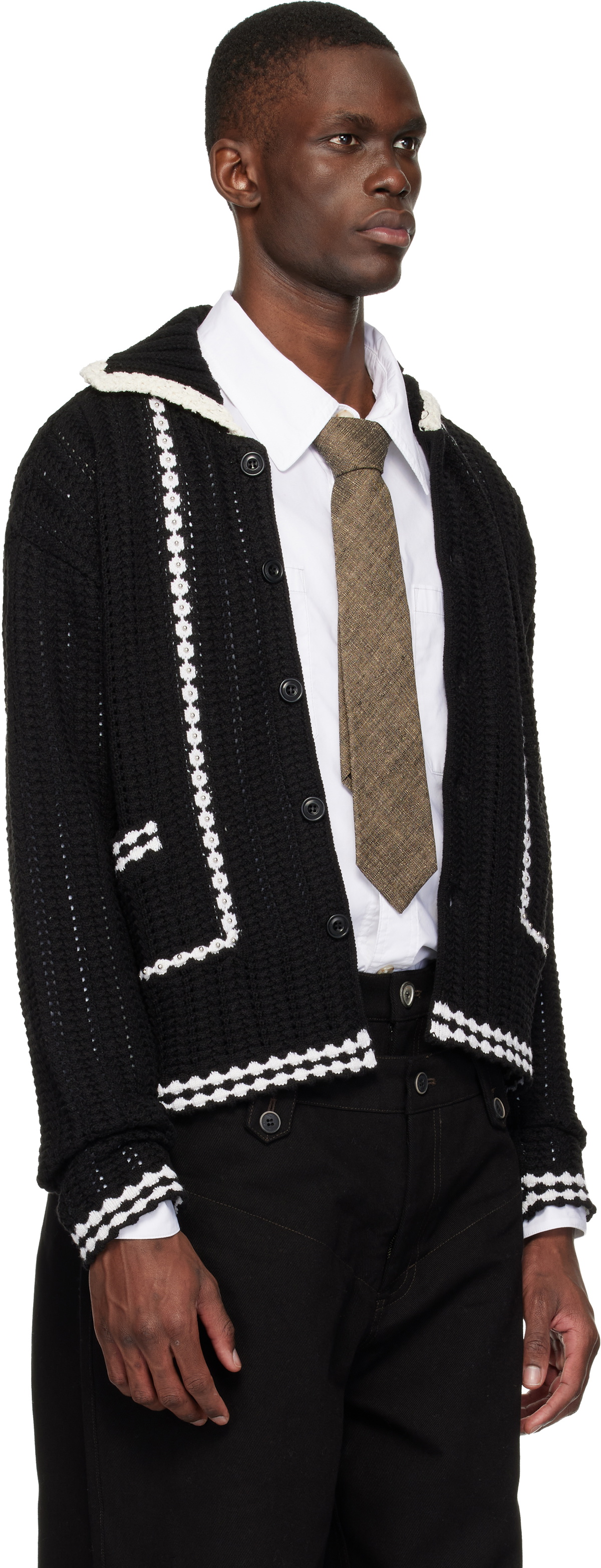 Andersson Bell Black New Fantasia Collar Cardigan