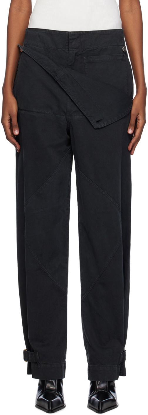 Dion Lee Black Belted Shell Trousers