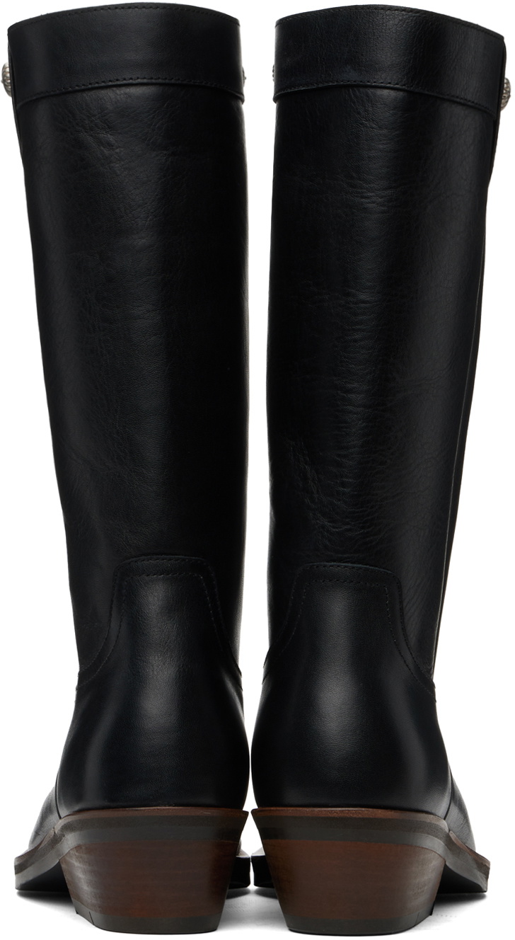AFTER PRAY Black Steel Western Boots