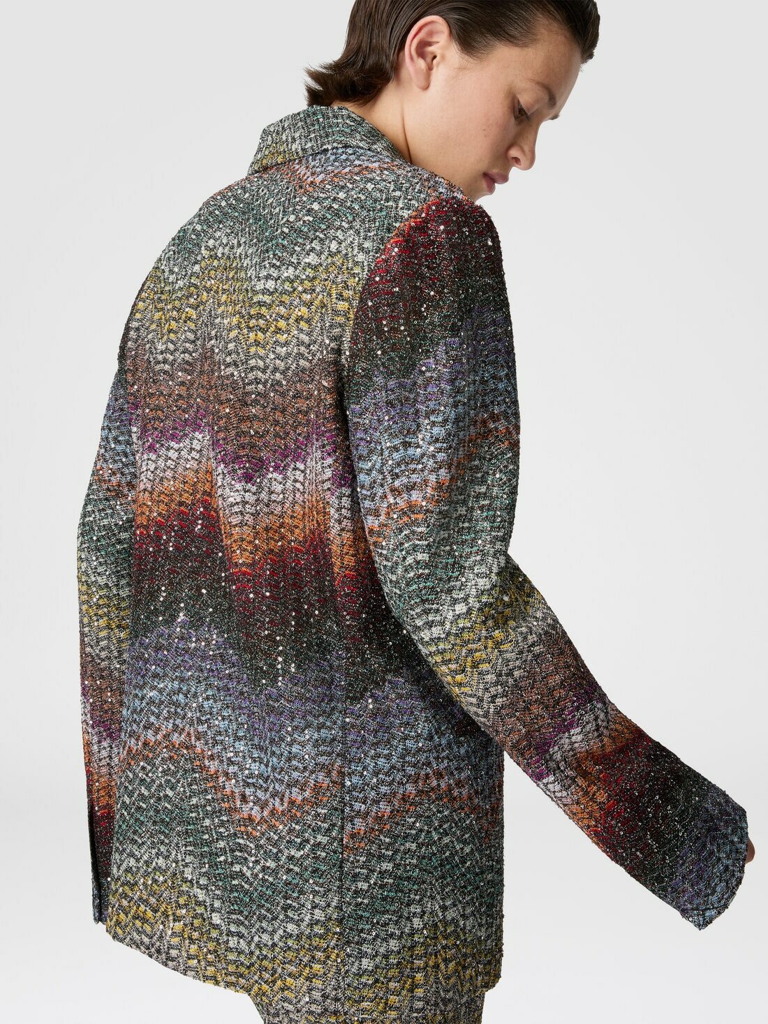 Missoni - Double-Breasted Viscose Lamé Blazer with Sequins, Women, Multicoloured