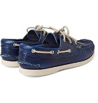 Yuketen - Pebble-Grain Leather Boat Shoes - Men - Blue