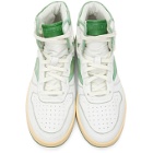 Rhude SSENSE Exclusive White and Green Rhecess Hi Sneakers