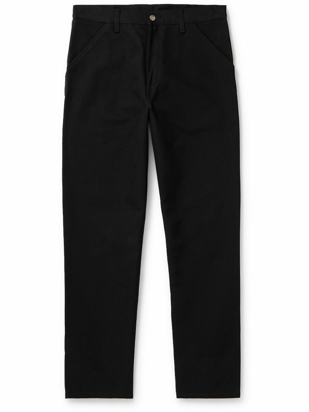 Photo: Carhartt WIP - Single Knee Straight-Leg Organic Cotton-Canvas Trousers - Black