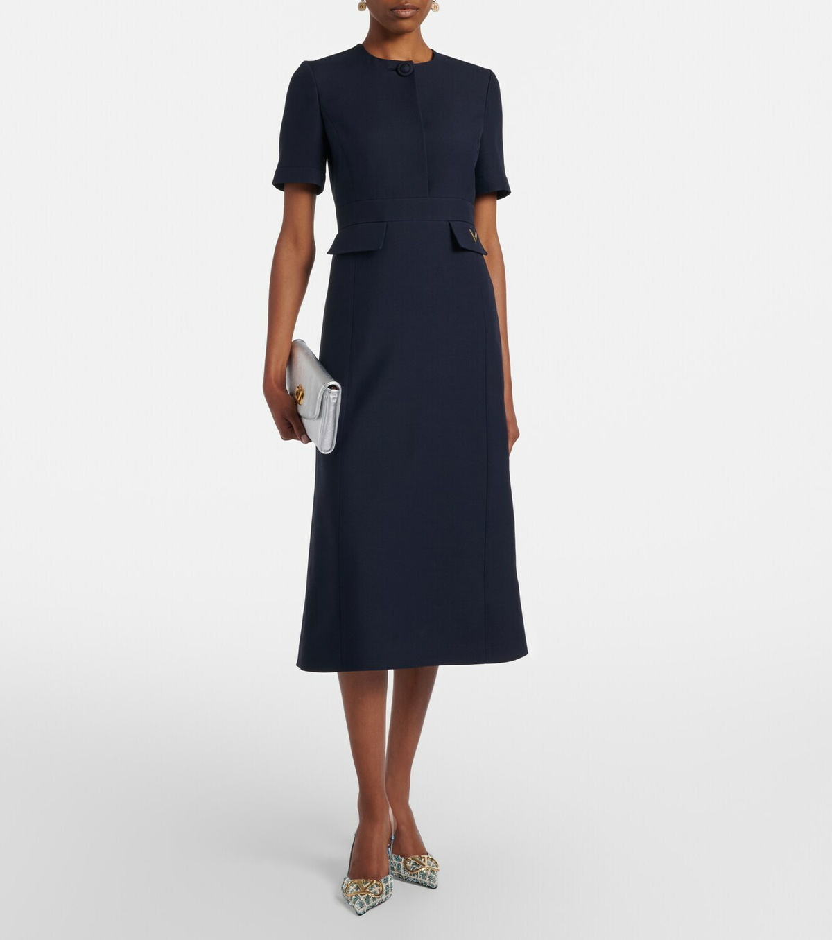 Valentino Crepe Couture VGold midi dress