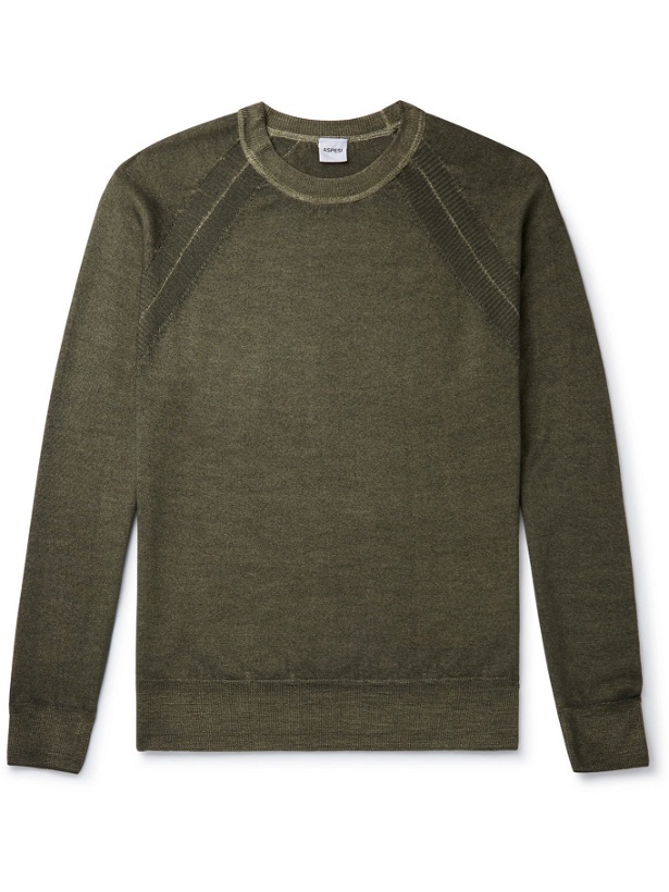 Photo: ASPESI - Slim-Fit Wool Sweater - Green - IT 48