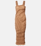 Magda Butrym Ruched ruffled cotton midi dress