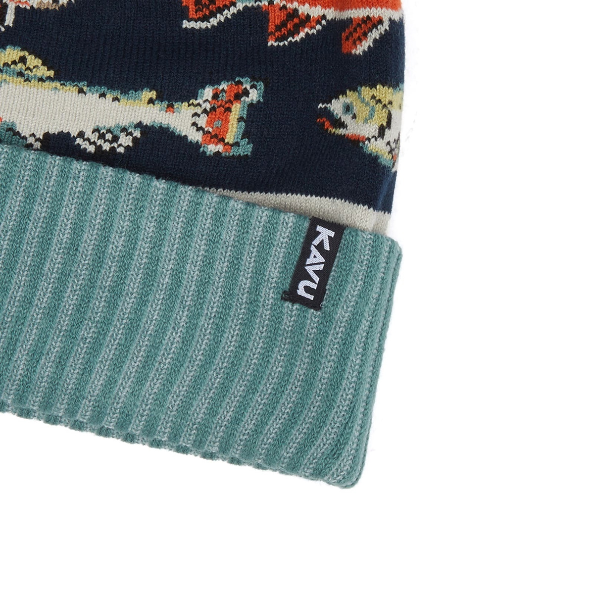 KAVU Men's Herschel Jacquard Knitted Beanie in Go Fish 