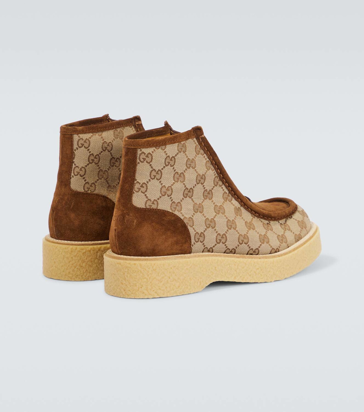 スニーカー GUCCI GG suede lace-up boots Gucci GG canvas and suede lace-up boots Gucci