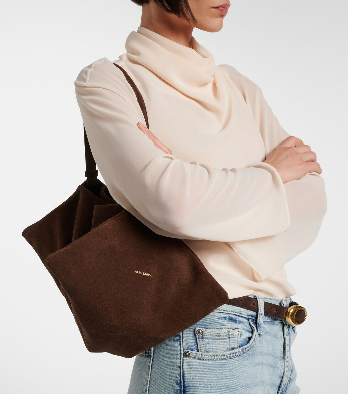 Altuzarra Origami Medium suede shoulder bag