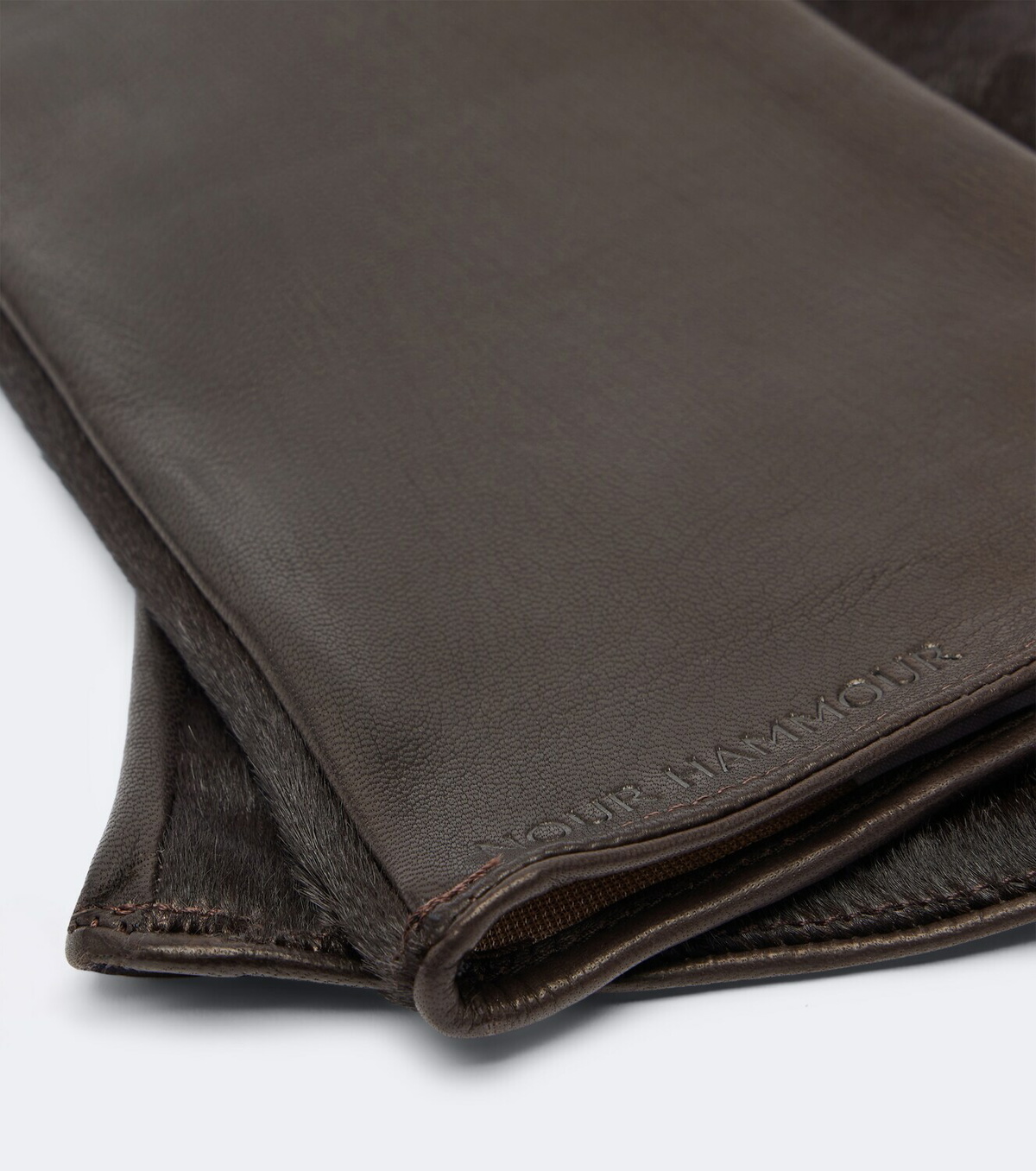 Nour Hammour Calf hair and leather gloves