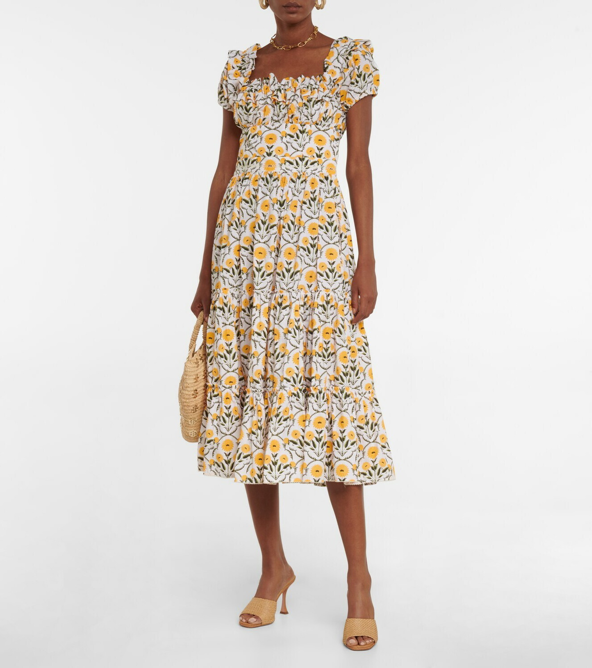 Agua by Agua Bendita Banana printed midi dress