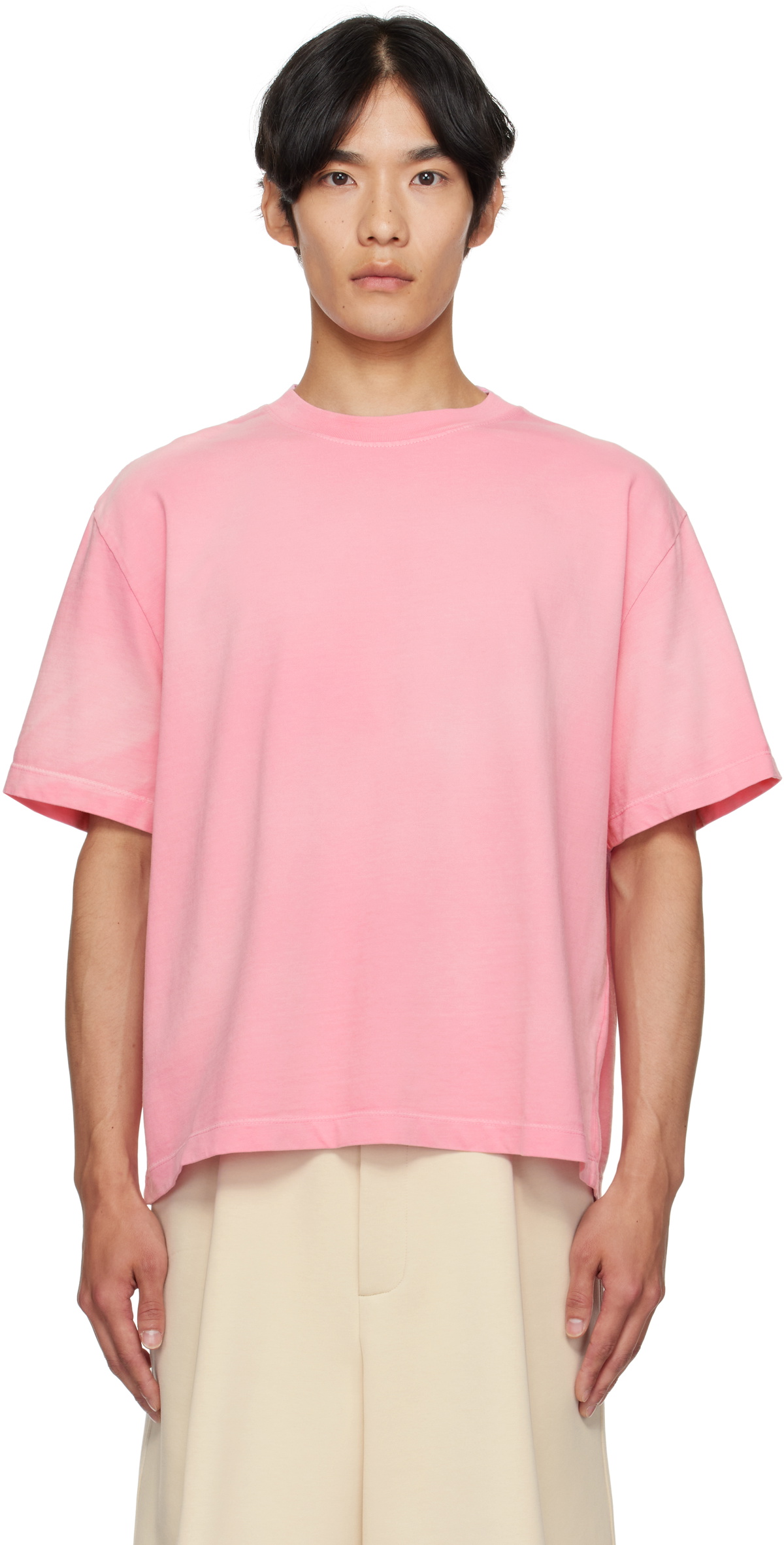 The Elder Statesman Pink Sunbleached Oversized T-shirt
