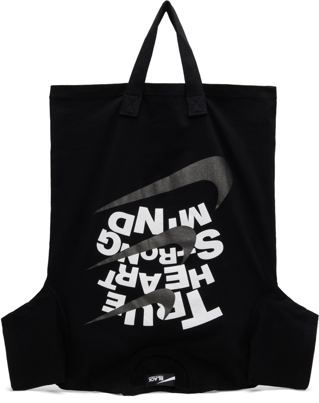 Photo: Black Comme des Garçons Black Nike Edition Cotton Jersey Print Tote