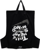 Black Comme des Garçons Black Nike Edition Cotton Jersey Print Tote