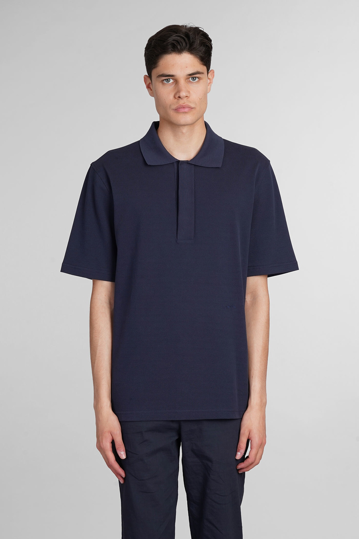 Lanvin Polo In Blue Cotton