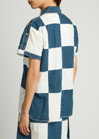 Lovebirds Darcy Checked Denim and Cotton Shirt Blue And White