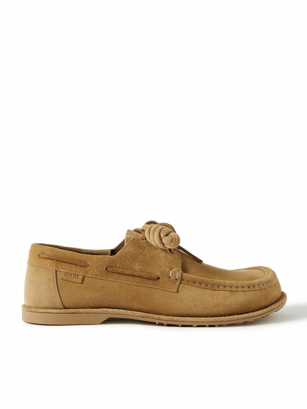 Photo: LOEWE - Paula's Ibiza Campo Suede Boat Shoes - Neutrals